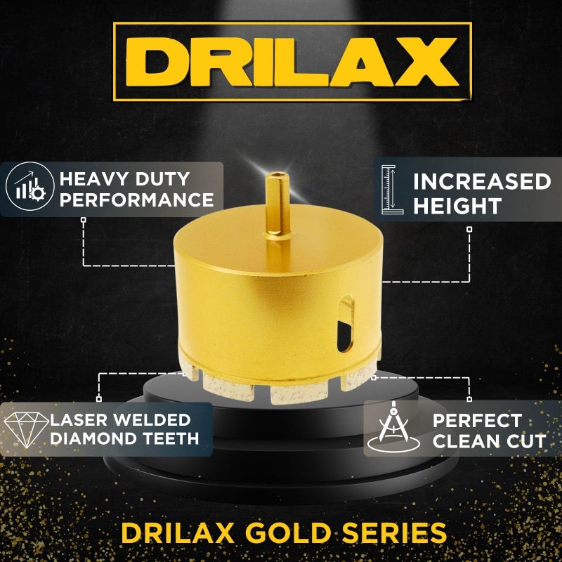 Drilax 3.5 Inch Masonry Hole Saw | Heavy Duty Dry Core Diamond Bit with 3/8" Shank | 2-Inch Depth for Concrete, Brick & Cinder Block - Image 5